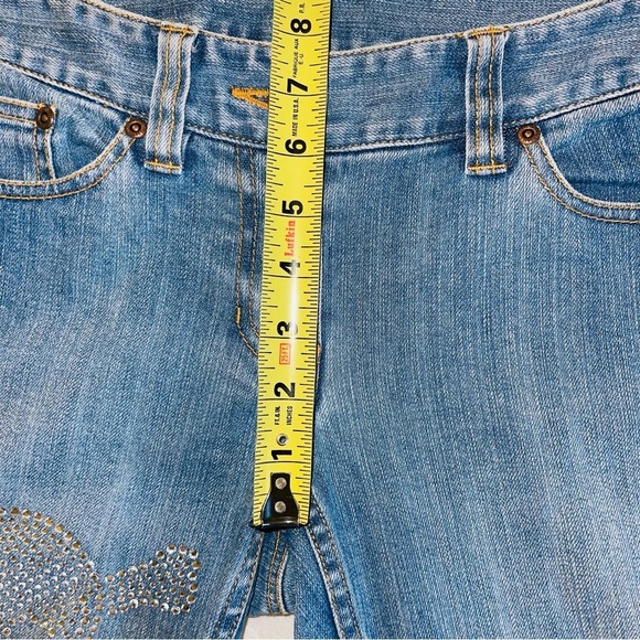 International Concepts Rhinestone Skull Bellbottom Jeans Long Length - Picture 11 of 15